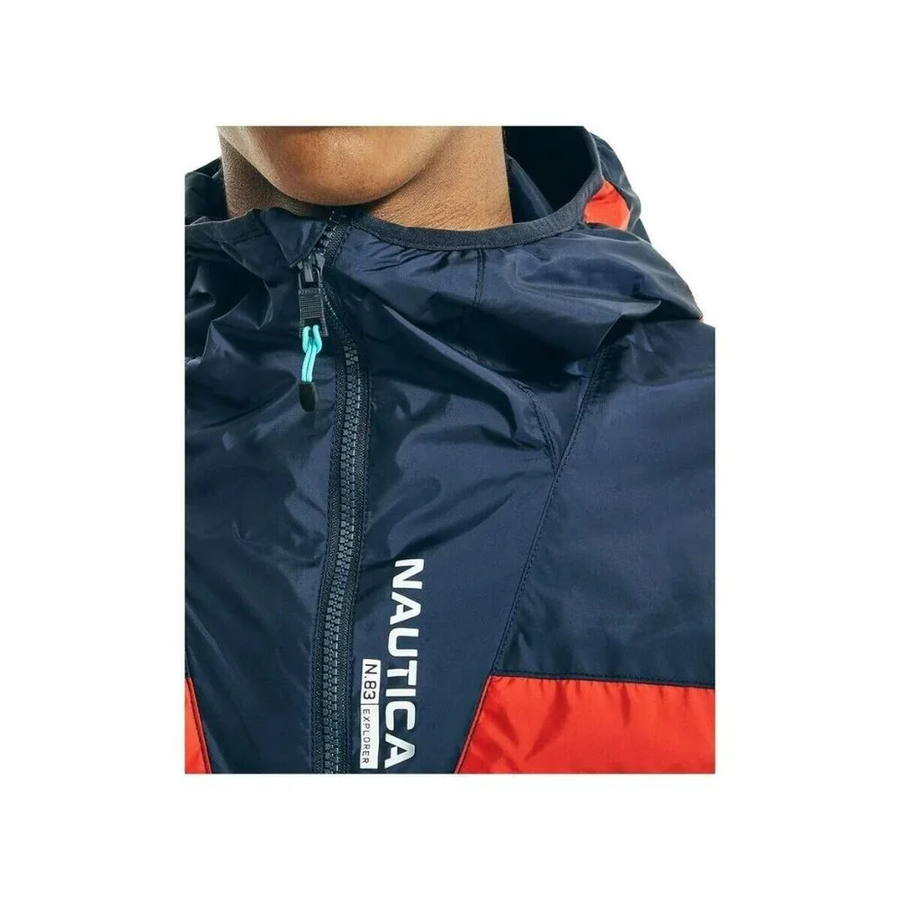 NAUTICA Mens Gyro Navy Color Block Hooded Jacket XL - Picture 3 of 7